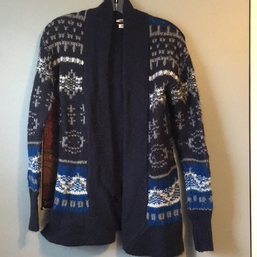 Blue knit cardigan